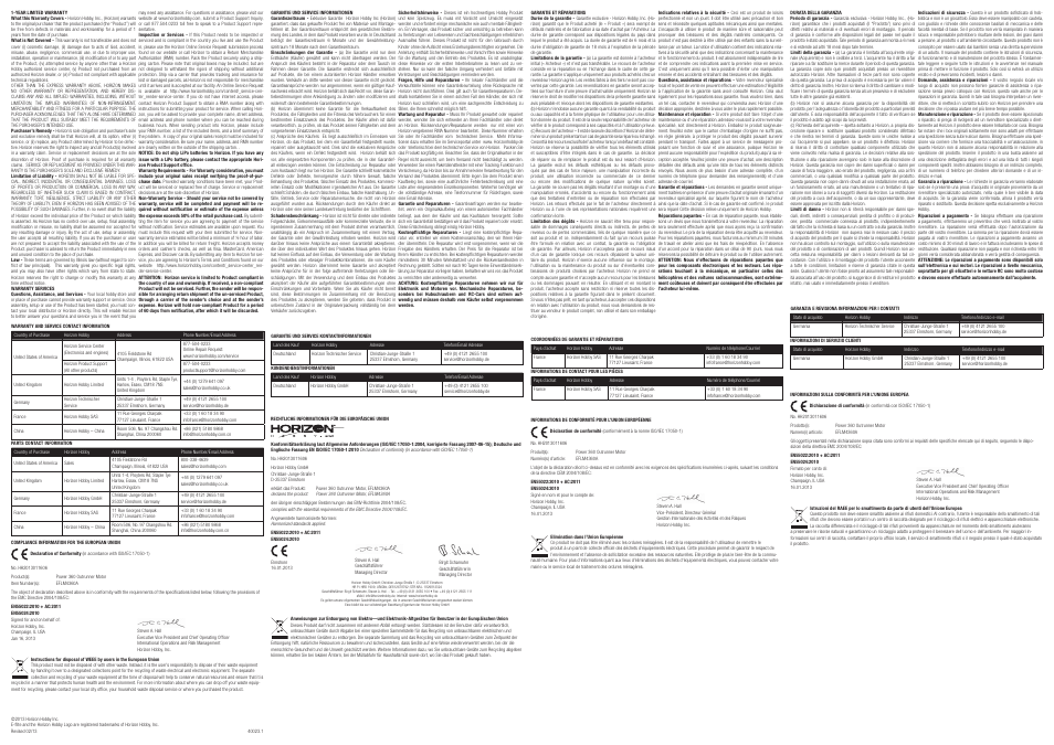 E-flite Power 360 Brushless Outrunner Motor, 180Kv User Manual | Page 2 / 2