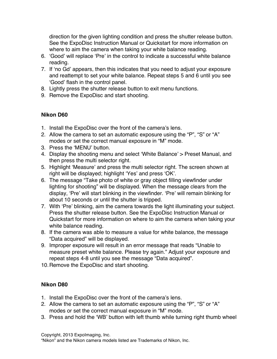 ExpoImaging ExpoDisc: Nikon Custom WB User Manual | Page 4 / 7