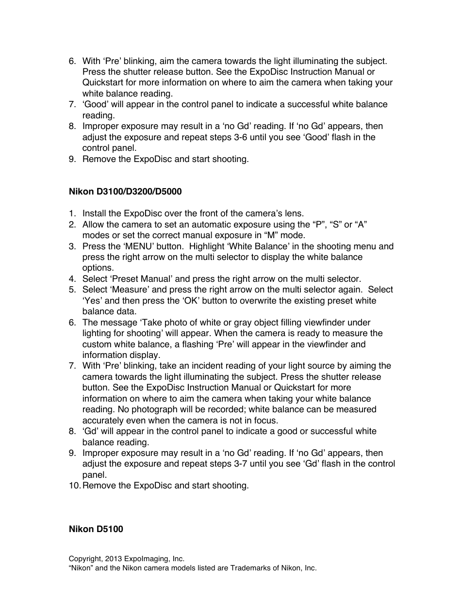 ExpoImaging ExpoDisc: Nikon Custom WB User Manual | Page 6 / 7