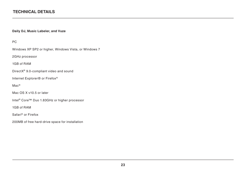 Technical details | Belkin PLAY MAX 8820ED00396_F7D4401_V1 User Manual | Page 23 / 39
