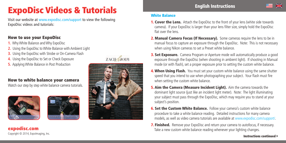 Expodisc videos & tutorials | ExpoImaging ExpoDisc 2.0 Quickstart Guide User Manual | Page 2 / 9