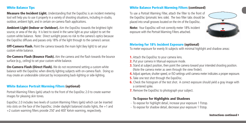 ExpoImaging ExpoDisc 2.0 Quickstart Guide User Manual | Page 3 / 9