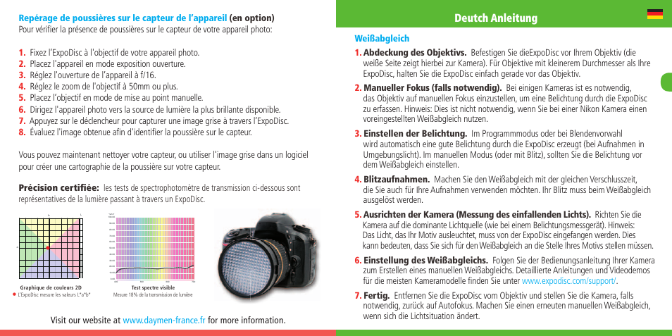 Deutch anleitung | ExpoImaging ExpoDisc 2.0 Quickstart Guide User Manual | Page 6 / 9