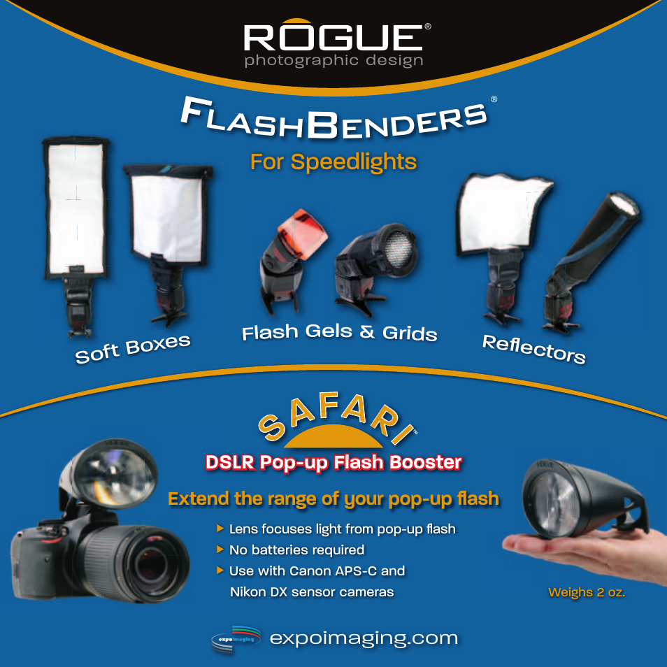 Sa fari, Lash, Enders | For speedlights | ExpoImaging ExpoDisc 2.0 Quickstart Guide User Manual | Page 9 / 9