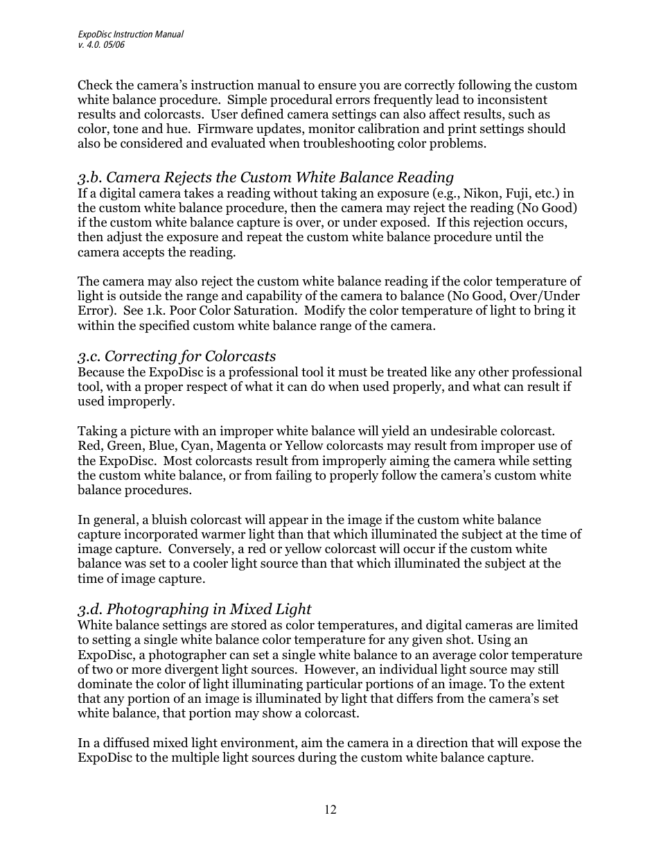 ExpoImaging ExpoDisc Reference Manual for Digital Cameras User Manual | Page 12 / 15