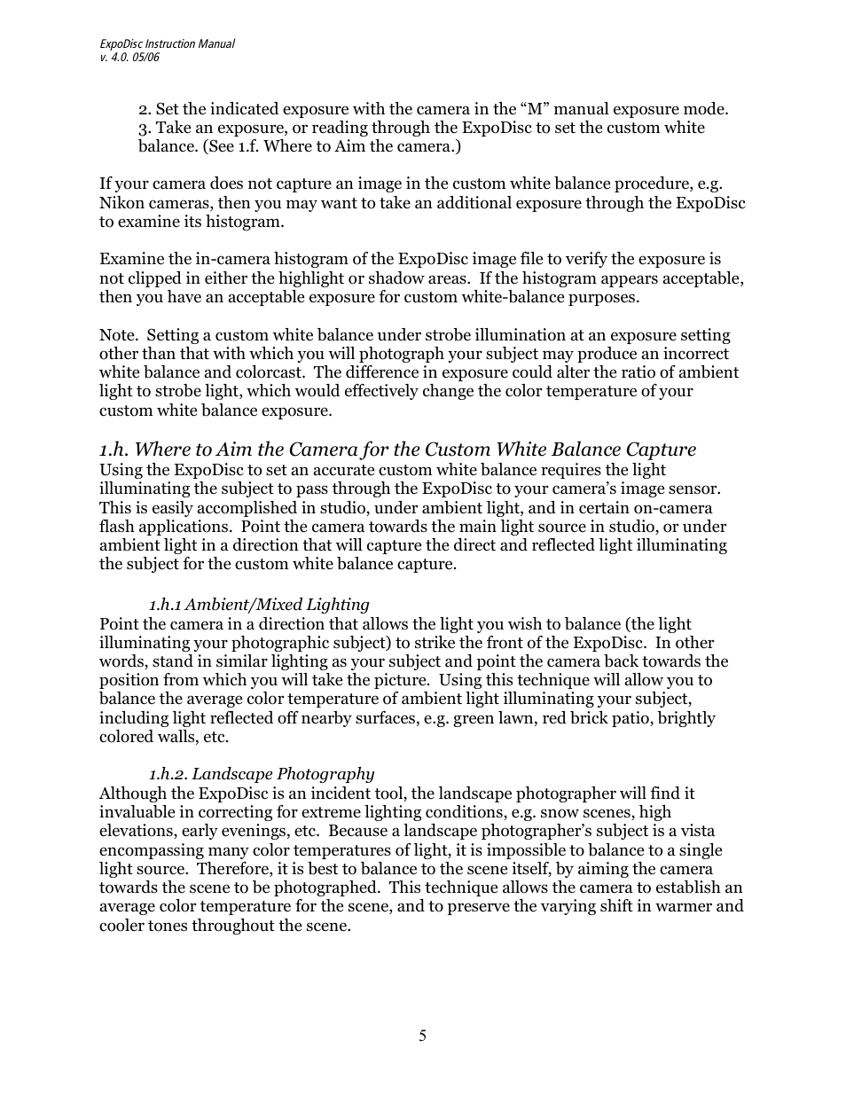ExpoImaging ExpoDisc Reference Manual for Digital Cameras User Manual | Page 5 / 15