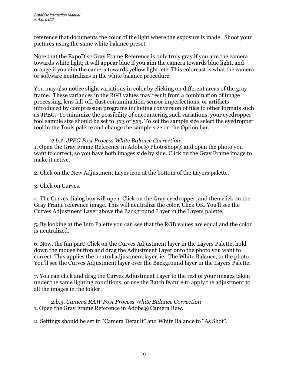 ExpoImaging ExpoDisc Reference Manual for Digital Cameras User Manual | Page 9 / 15