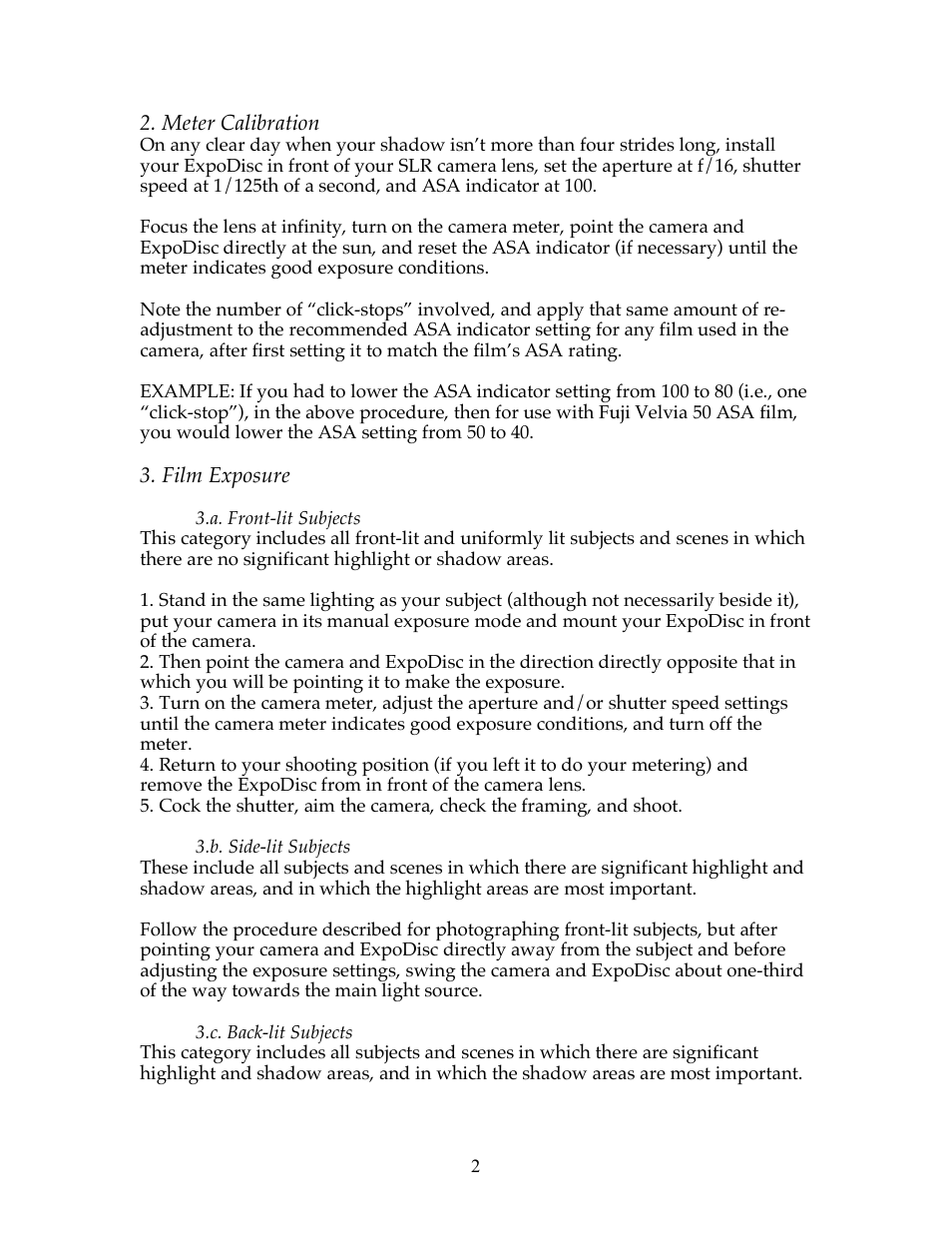 ExpoImaging ExpoDisc Instructions for Film Cameras User Manual | Page 2 / 8