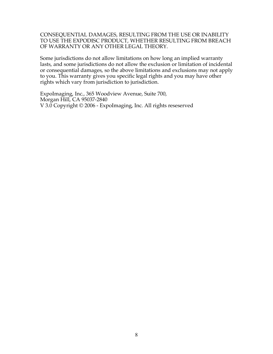 ExpoImaging ExpoDisc Instructions for Film Cameras User Manual | Page 8 / 8