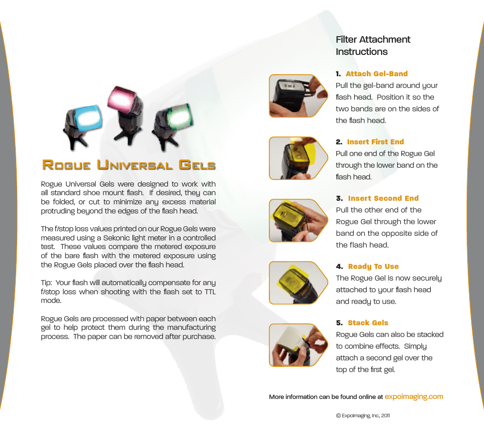 Filter attachment instructions | ExpoImaging Rogue Gels Universal User Manual | Page 2 / 2