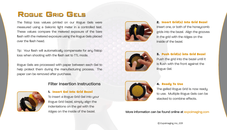 Ogue | ExpoImaging Rogue Gels for the Rogue Grid User Manual | Page 2 / 2