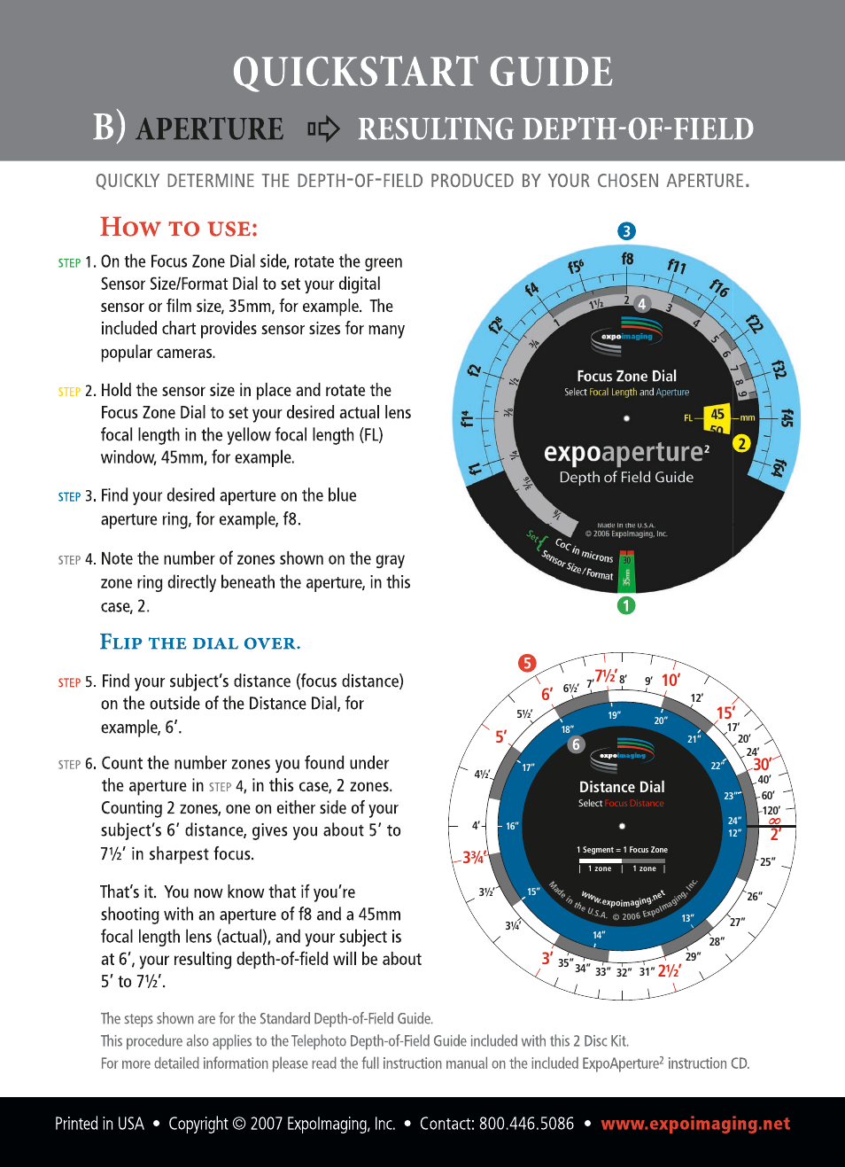 Distance dial | ExpoImaging ExpoAperture2 Quick Start Guide (Imperial/Standard) User Manual | Page 2 / 2