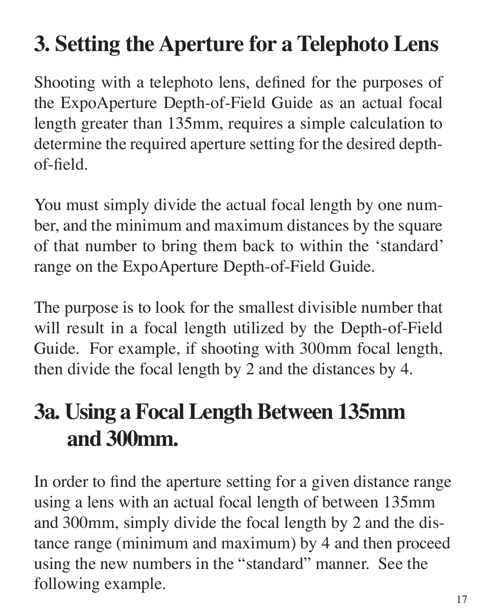 Setting the aperture for a telephoto lens | ExpoImaging ExpoAperture User Manual | Page 17 / 48