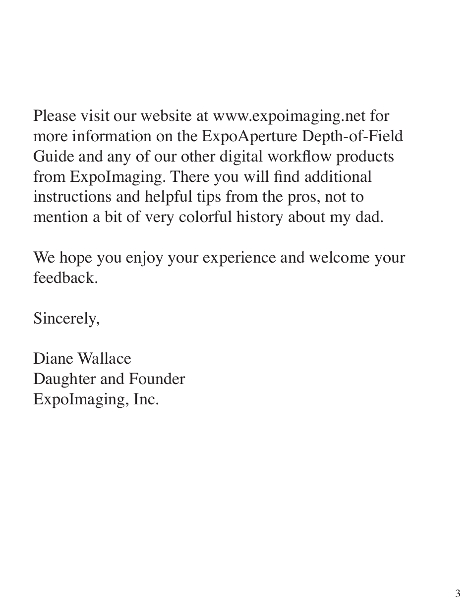 ExpoImaging ExpoAperture User Manual | Page 3 / 48