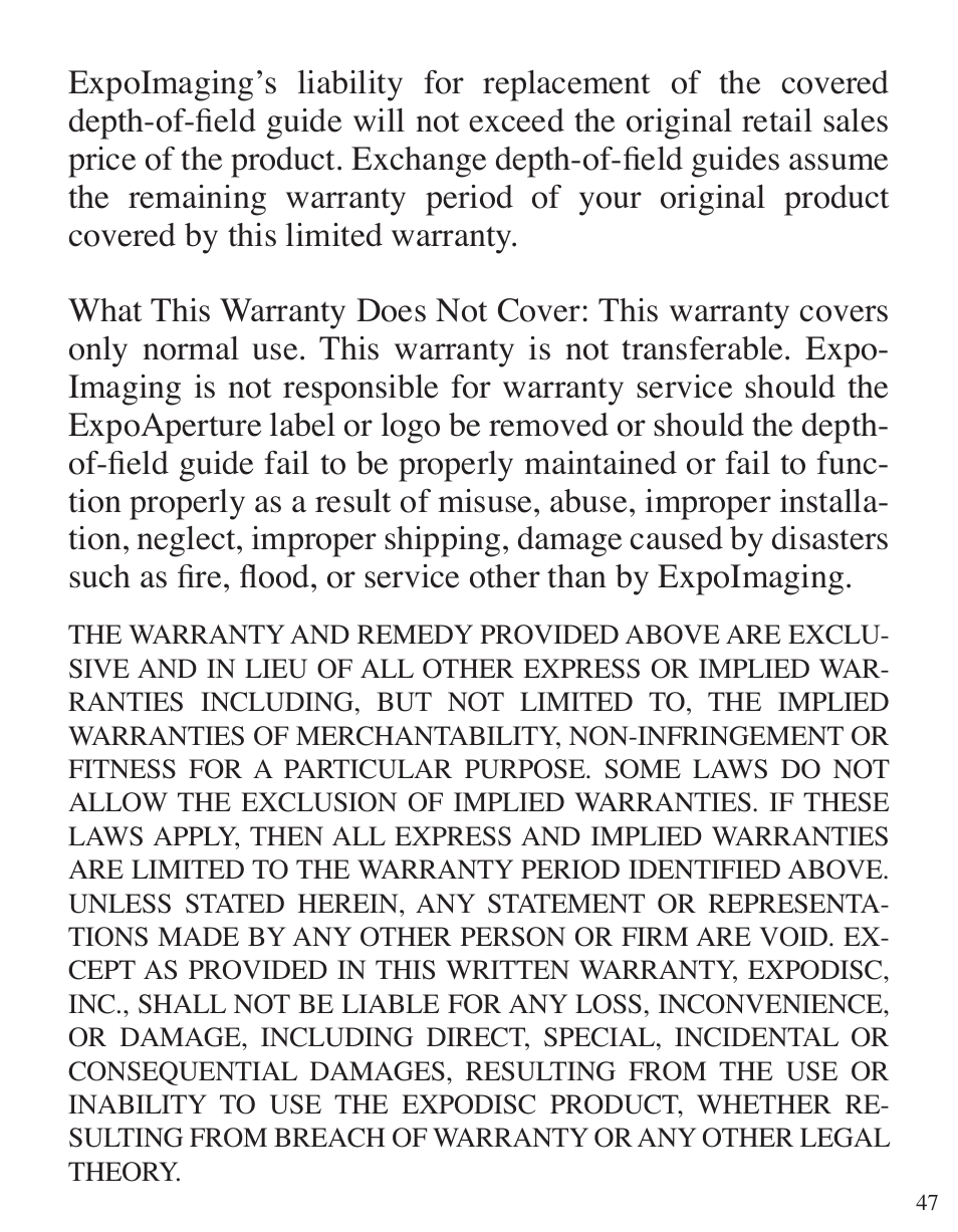 ExpoImaging ExpoAperture User Manual | Page 47 / 48
