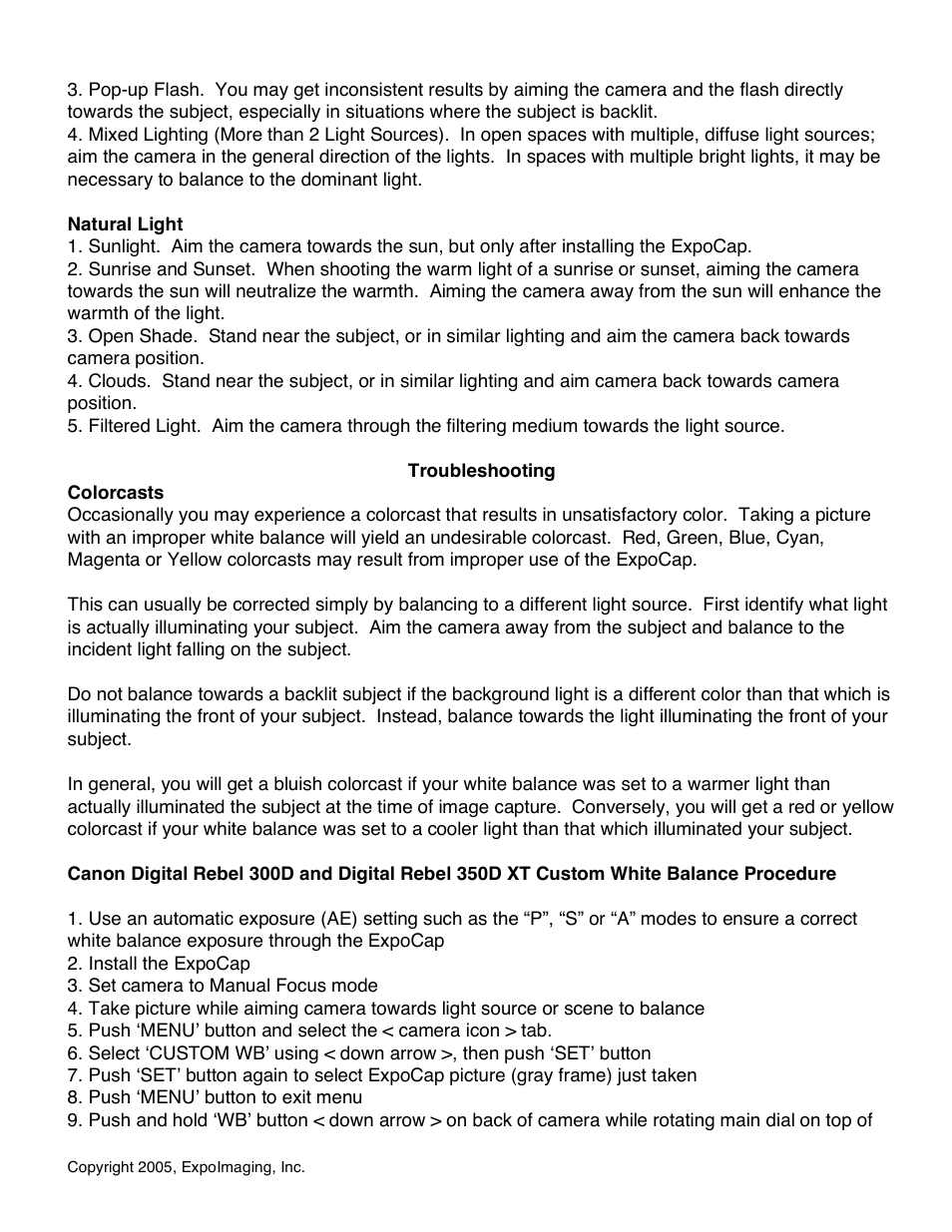 ExpoImaging ExpoCap User Manual | Page 2 / 3