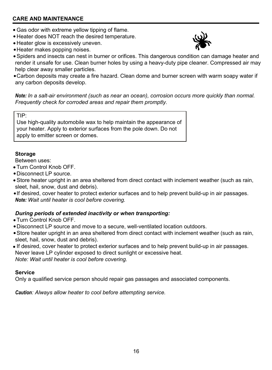 Garden Sun Heater HSS-RS-GH Bullet User Manual | Page 16 / 19