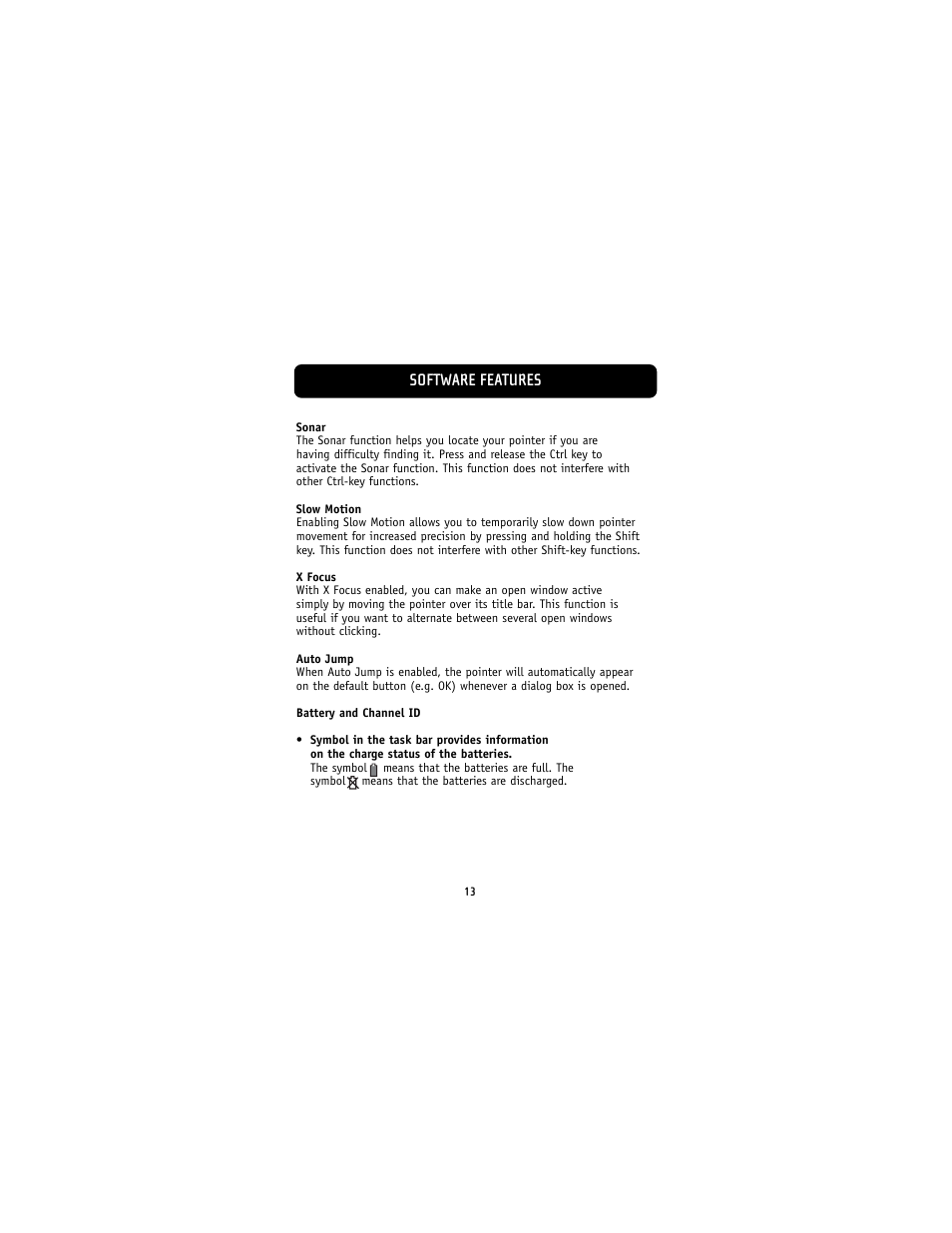 Software features | Belkin F8E826-OPT User Manual | Page 16 / 21