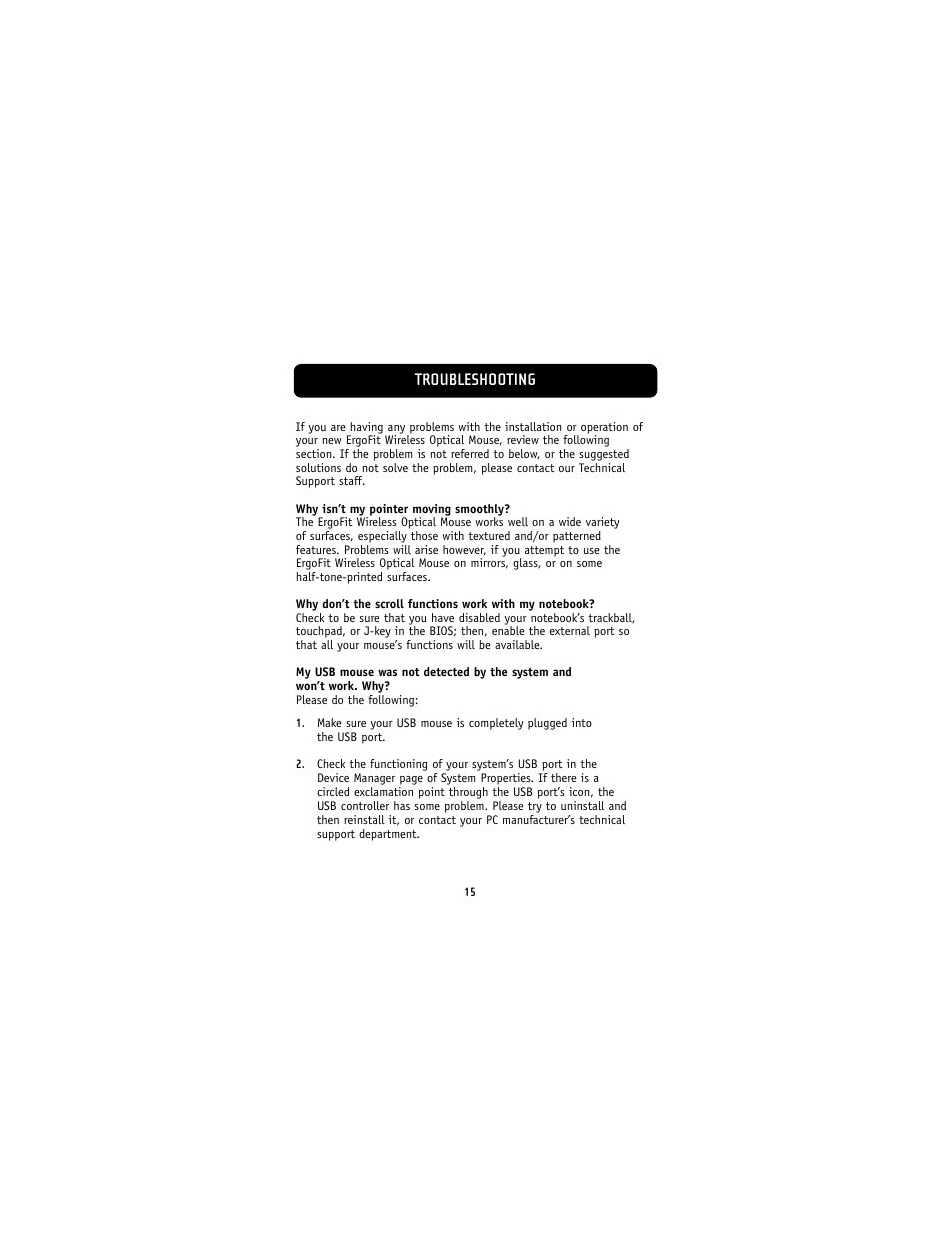 Troubleshooting | Belkin F8E826-OPT User Manual | Page 18 / 21