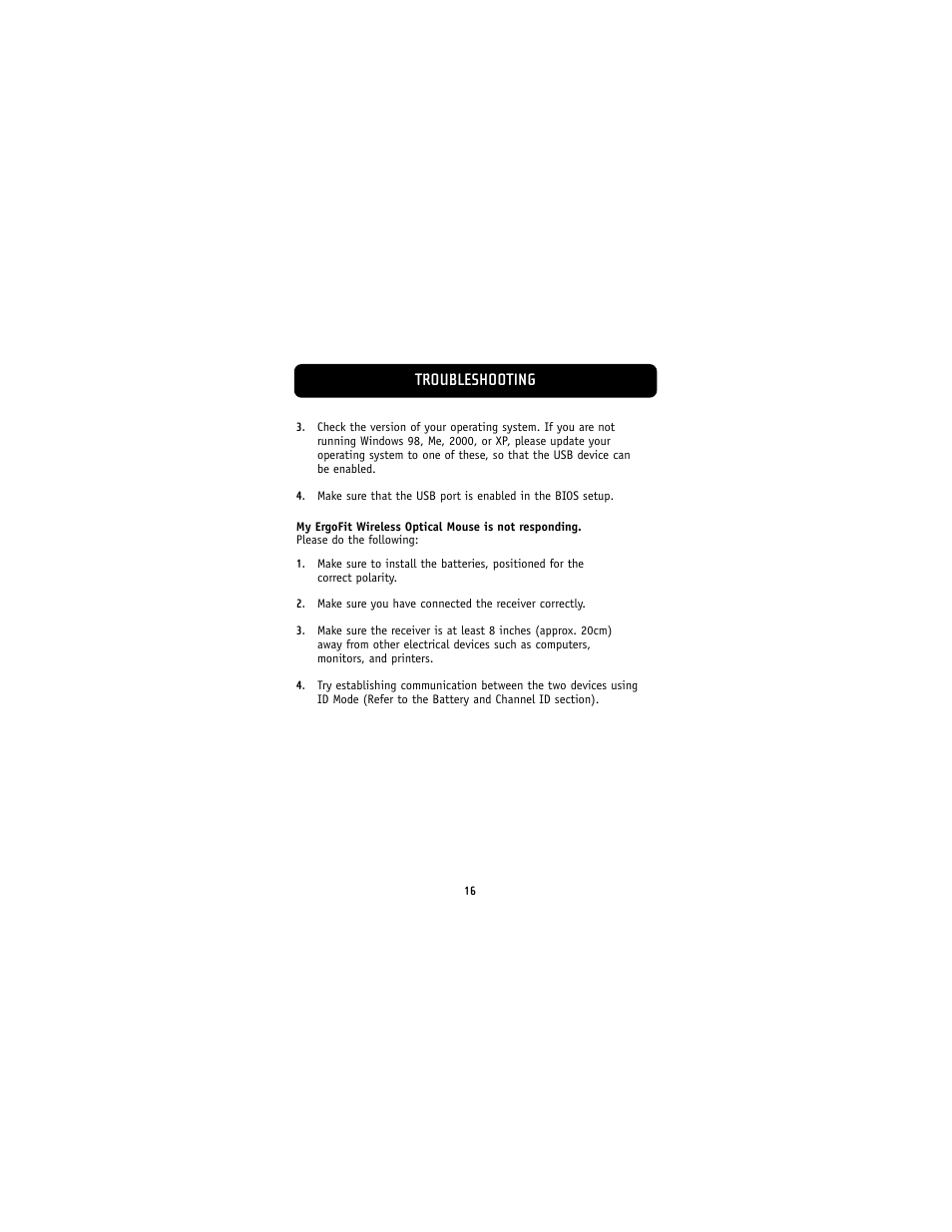 Troubleshooting | Belkin F8E826-OPT User Manual | Page 19 / 21