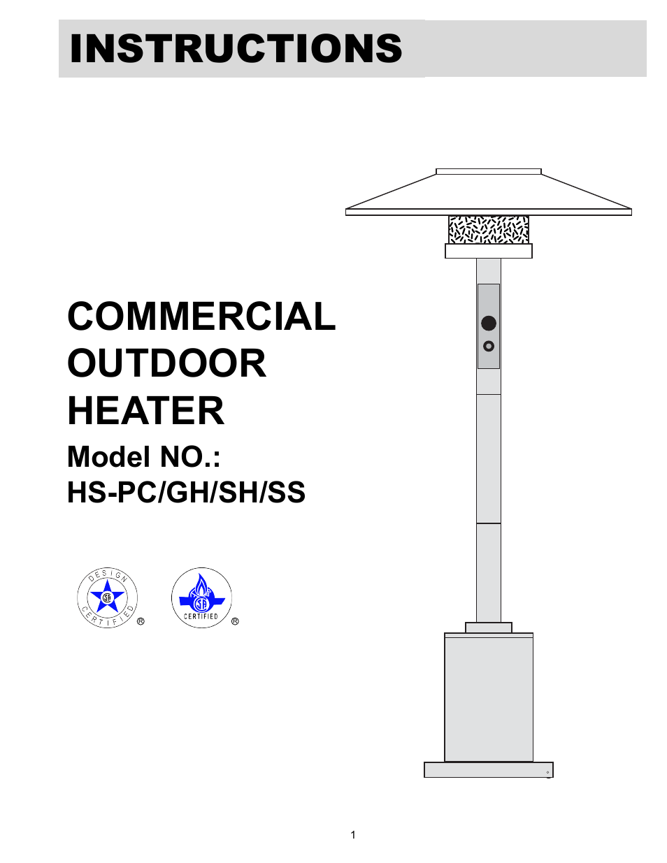 Garden Sun Heater HS-SS Commercial Square User Manual | 20 pages