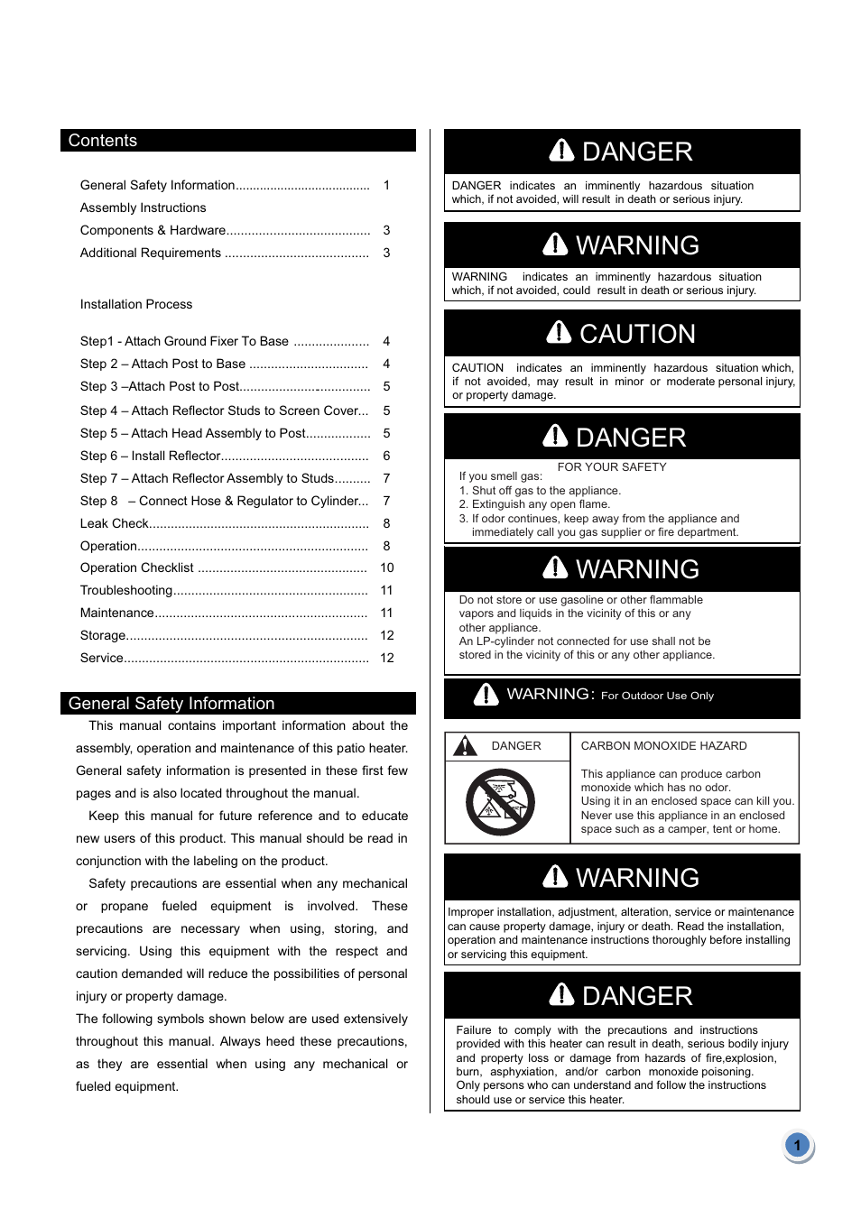 Garden Sun Heater HSS-NG-SS Natural Gas User Manual | Page 2 / 13