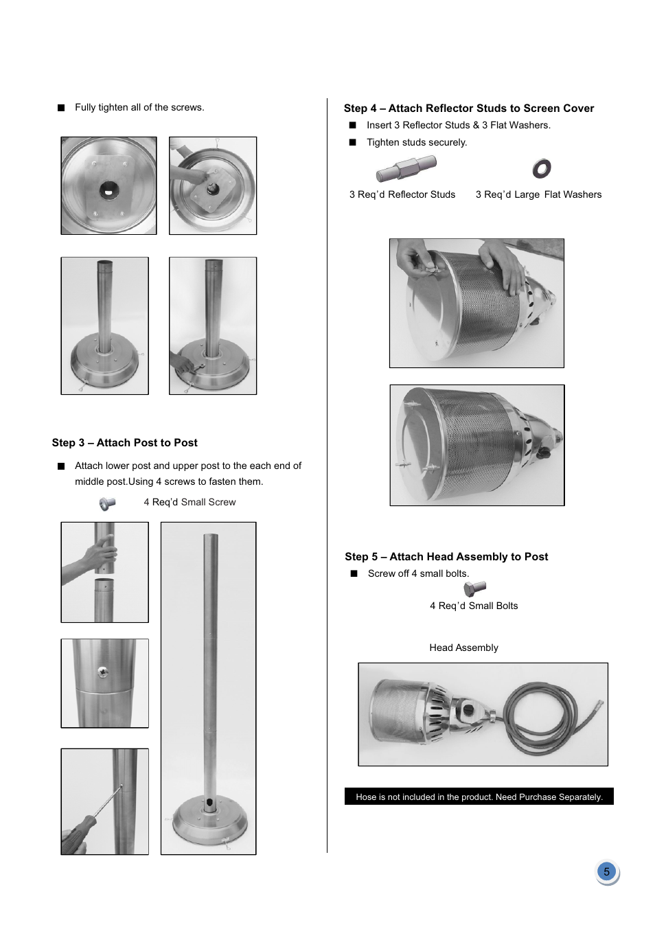 Garden Sun Heater HSS-NG-SS Natural Gas User Manual | Page 6 / 13