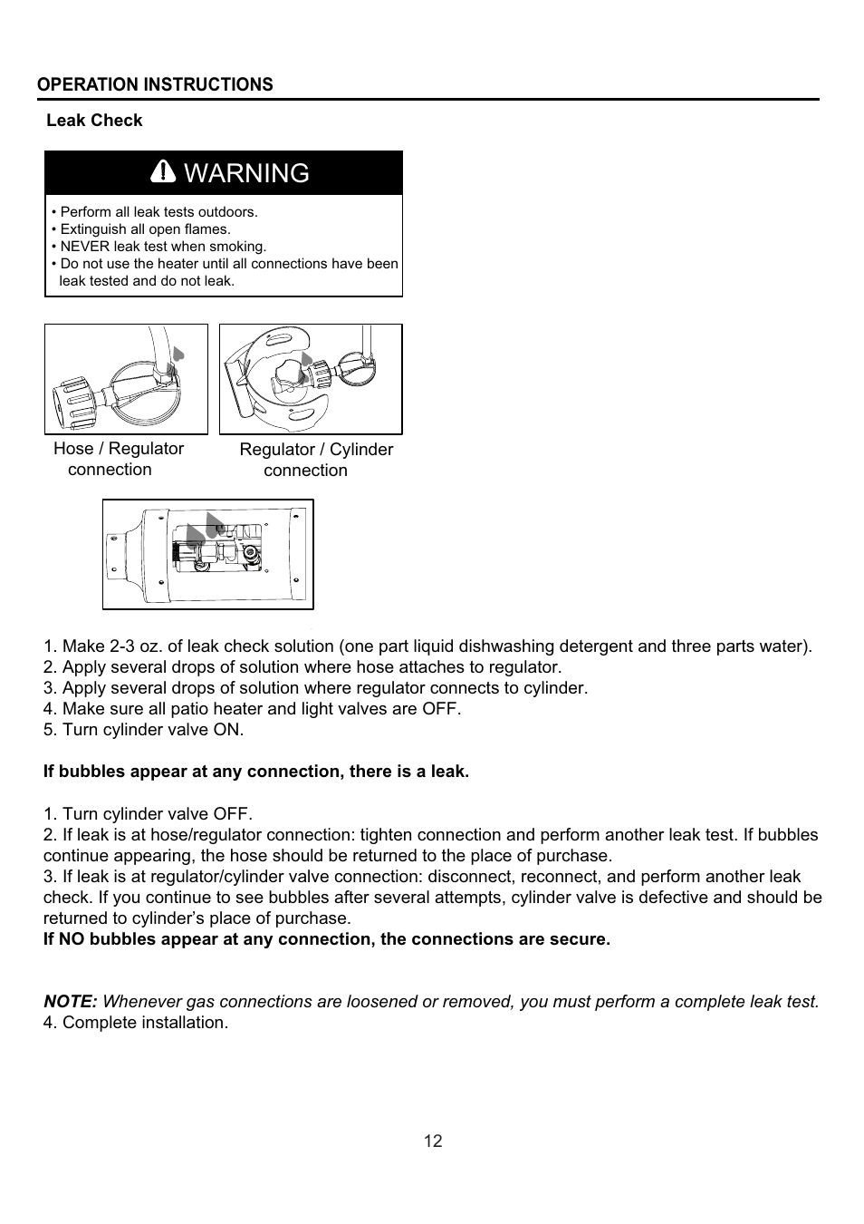 Warning | Garden Sun Heater HSS-A-FXPC Ratton Square User Manual | Page 12 / 20