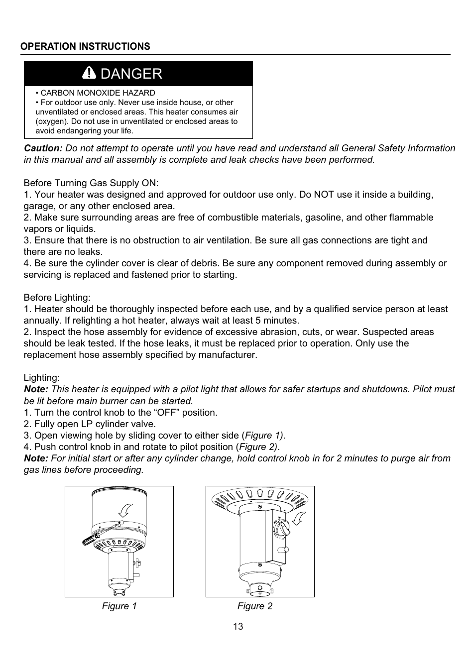 Danger | Garden Sun Heater HSS-A-FXPC Ratton Square User Manual | Page 13 / 20