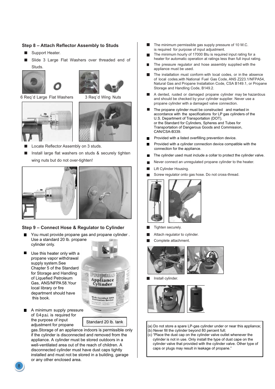 Garden Sun Heater HSS-A-GH Standard Lift Up User Manual | Page 9 / 14