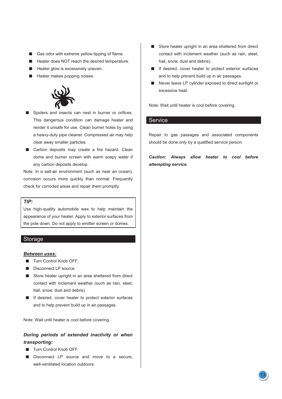 Garden Sun Heater HSS-A-SS THD 2011 Standard Lift Up User Manual | Page 13 / 13