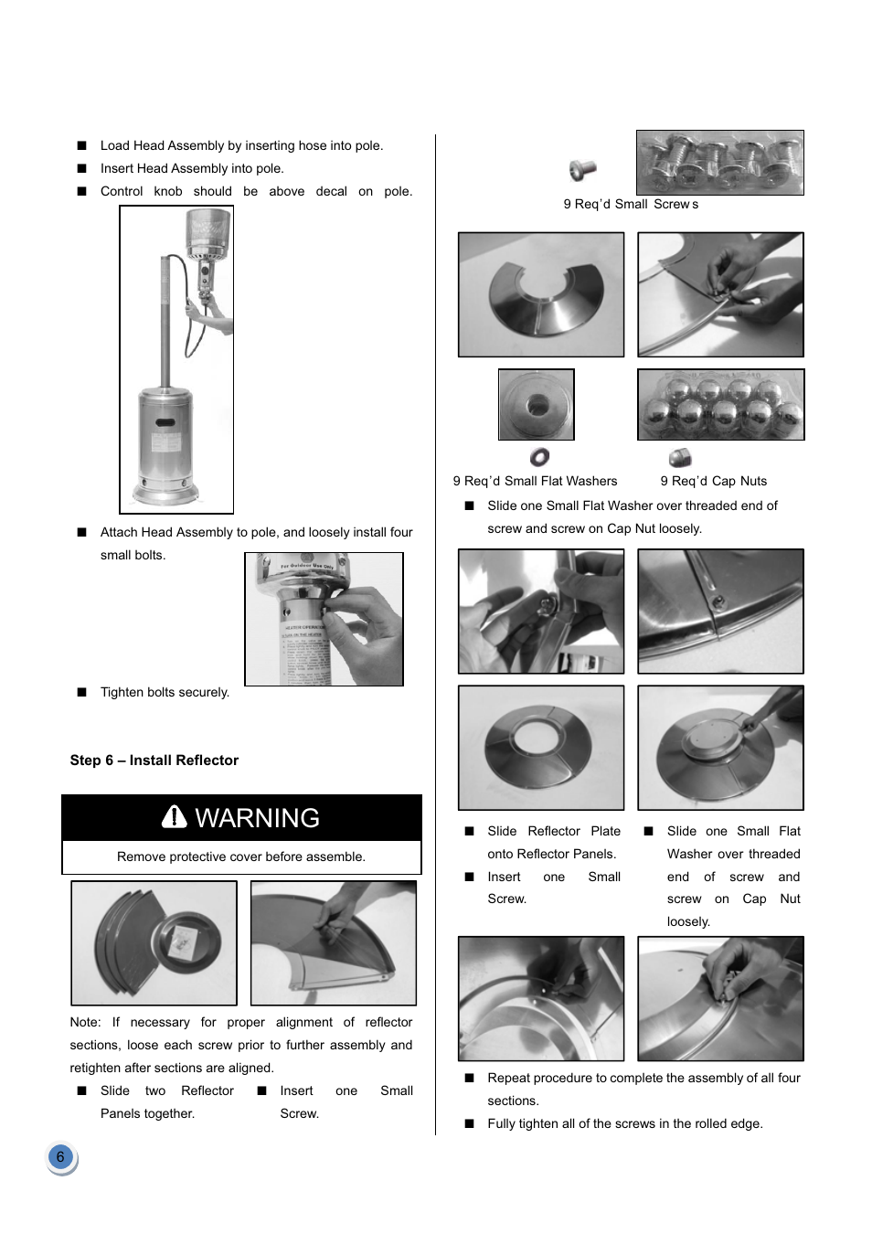 Garden Sun Heater HSS-A-SS THD 2011 Standard Lift Up User Manual | Page 7 / 13