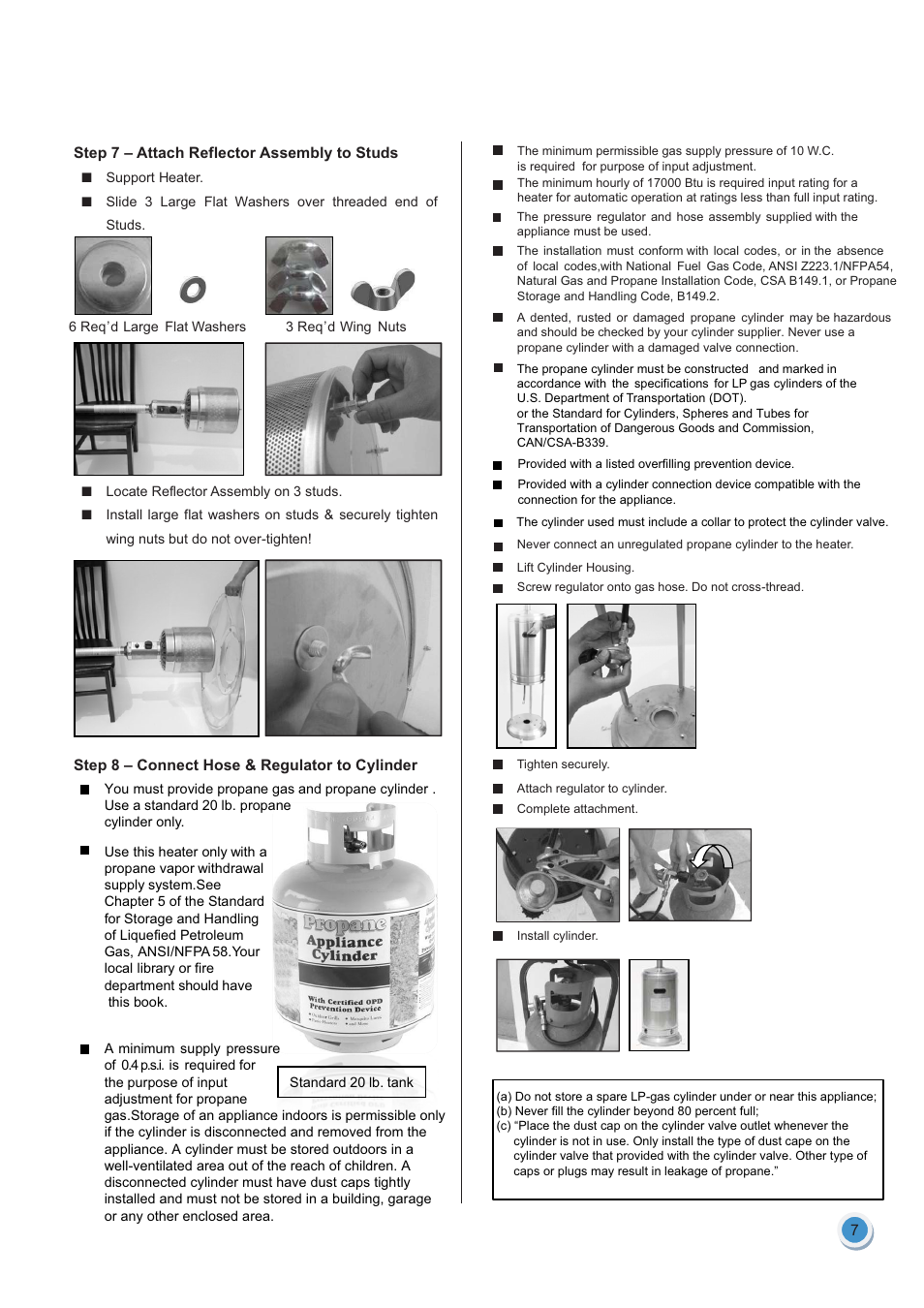 Garden Sun Heater HSS-A-SS THD 2011 Standard Lift Up User Manual | Page 8 / 13