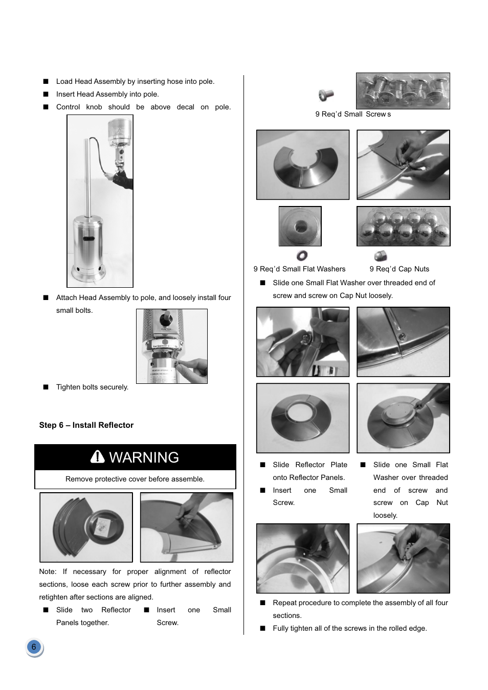 Garden Sun Heater HSS-A-SS THD 2012 Standard Lift Up User Manual | Page 7 / 13