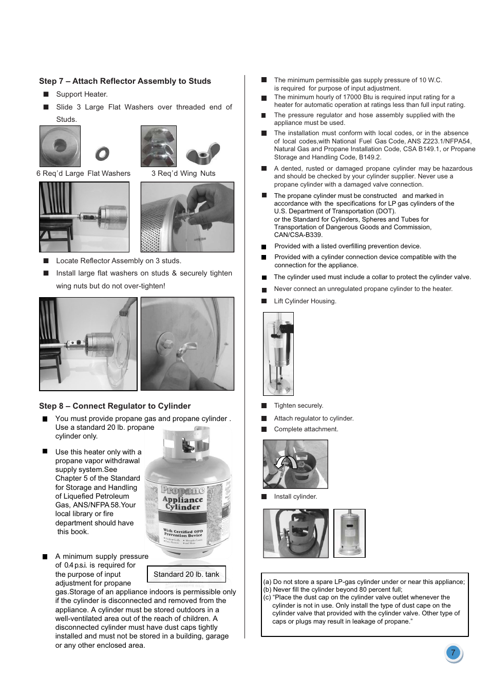 Garden Sun Heater HSS-A-SS THD 2012 Standard Lift Up User Manual | Page 8 / 13