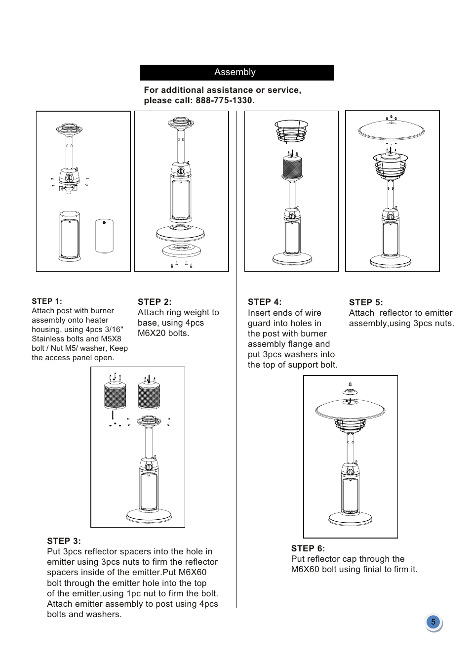 Garden Sun Heater HPS-C-PC Tabletop Heater User Manual | Page 6 / 10