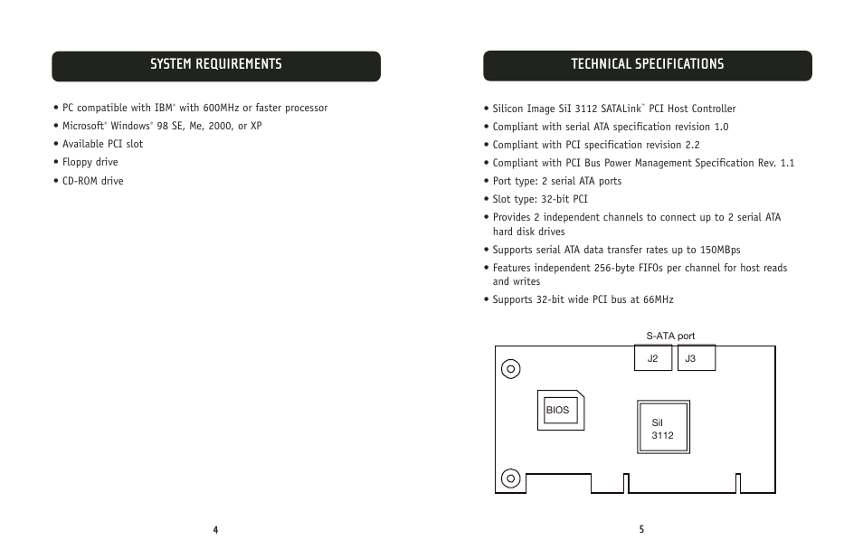 Technical specifications, System requirements | Belkin F5U198 User Manual | Page 5 / 10