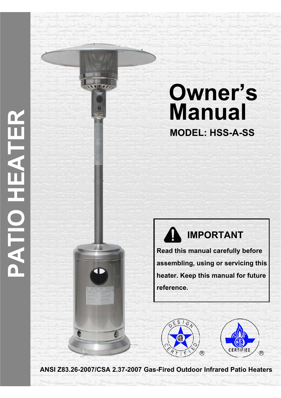 Garden Sun Heater HSS-A-SS THD-2010 User Manual | 26 pages