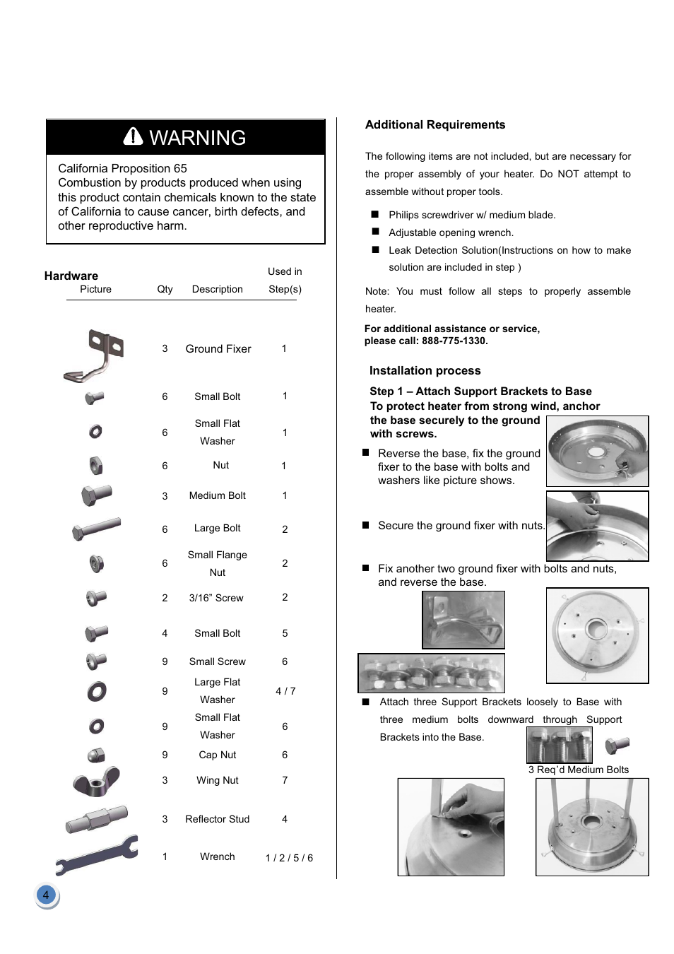 Warning | Garden Sun Heater HSS-A-SS THD-2010 User Manual | Page 5 / 26