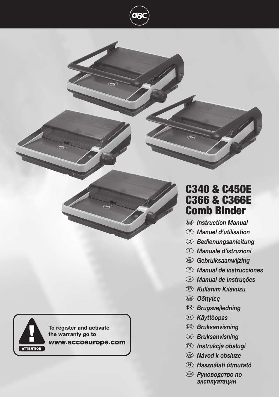 GBC C366E User Manual | 38 pages