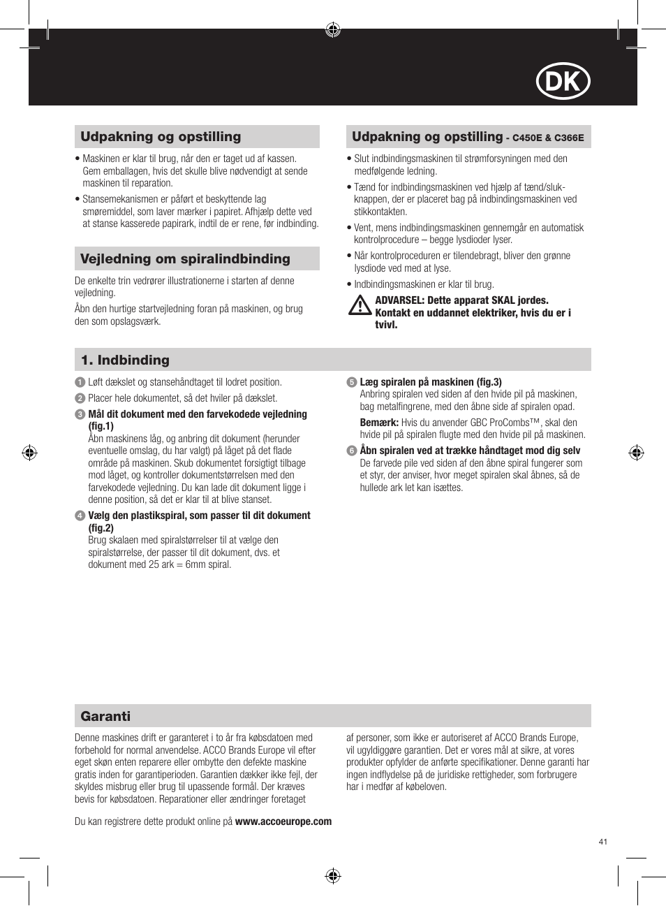 GBC C450E User Manual | Page 41 / 74
