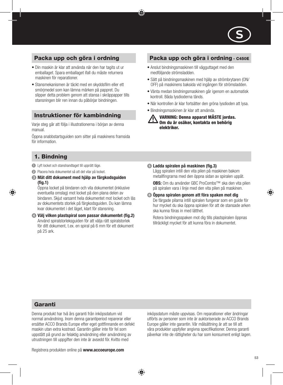 GBC C450E User Manual | Page 53 / 74