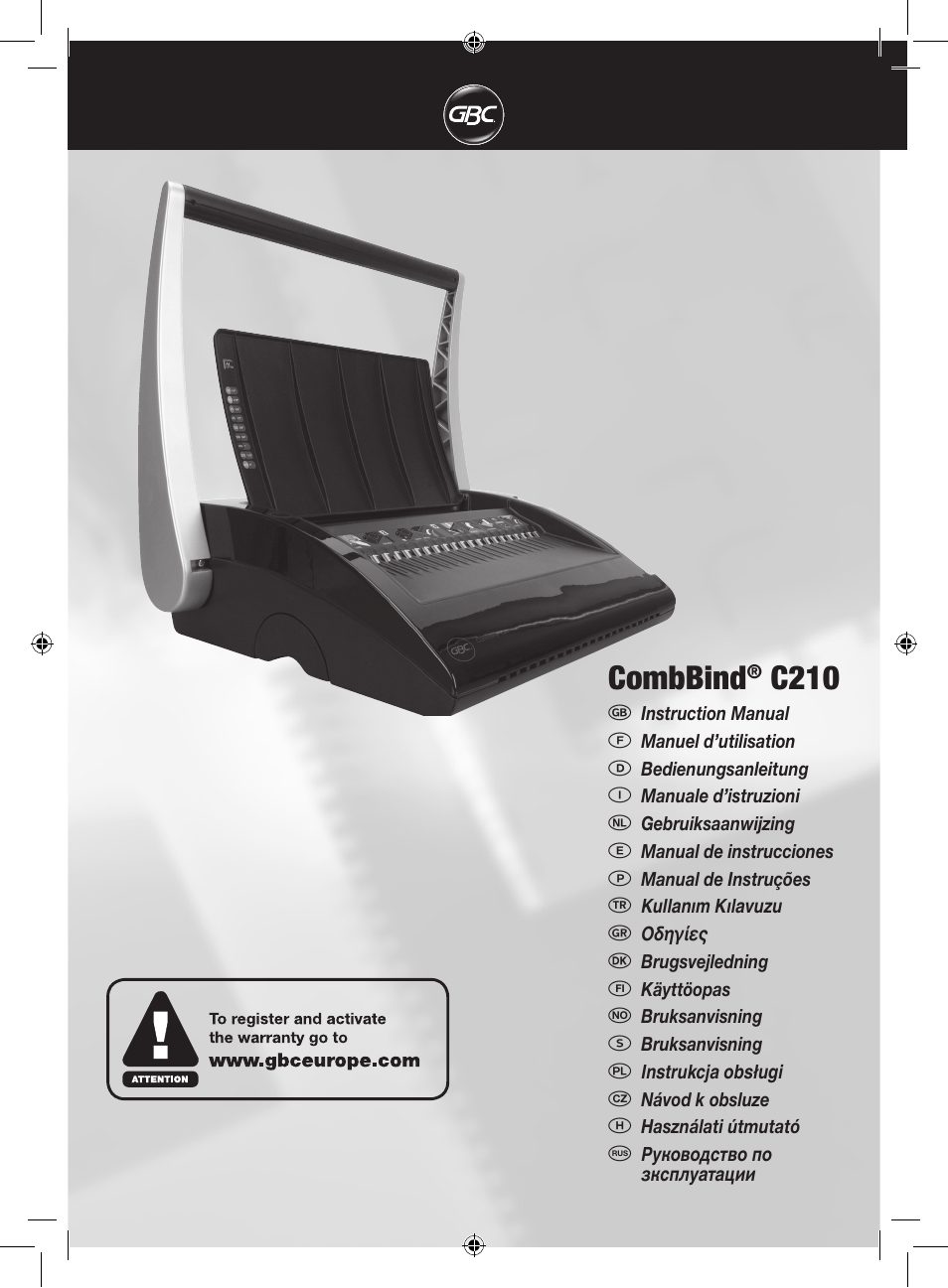 GBC C210 User Manual | 40 pages