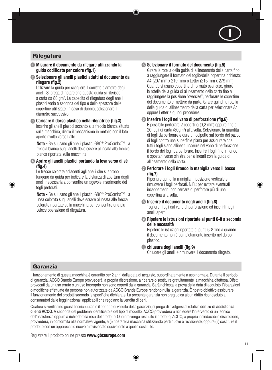 GBC C200 User Manual | Page 11 / 40