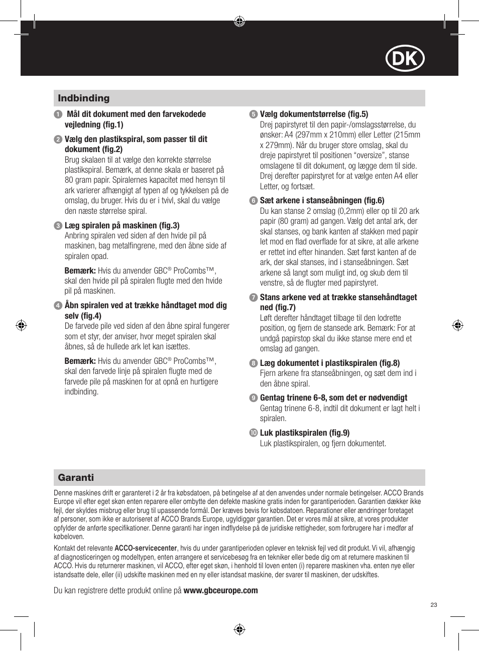 GBC C200 User Manual | Page 23 / 40