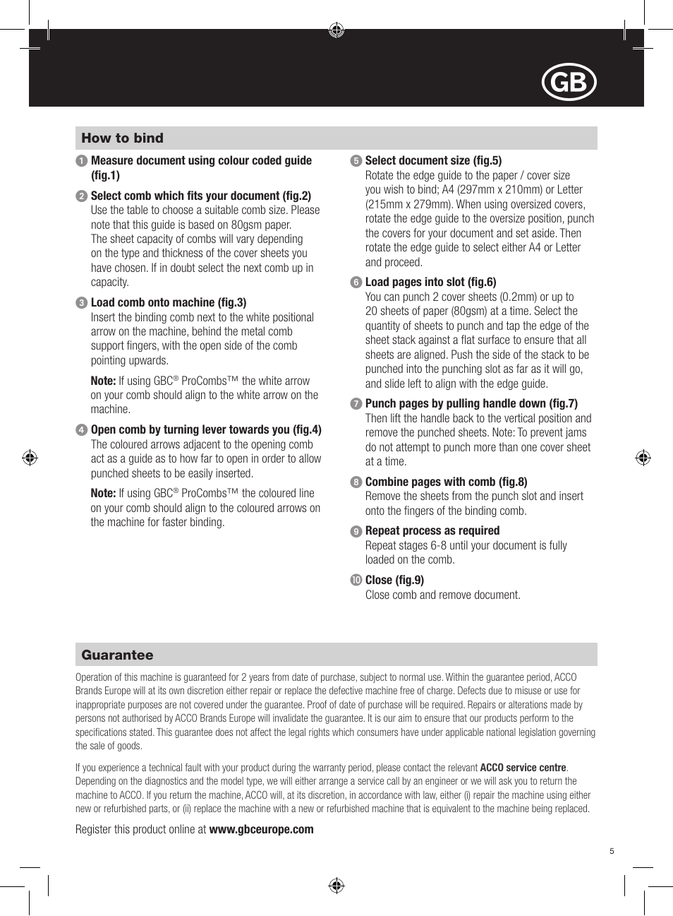 GBC C200 User Manual | Page 5 / 40