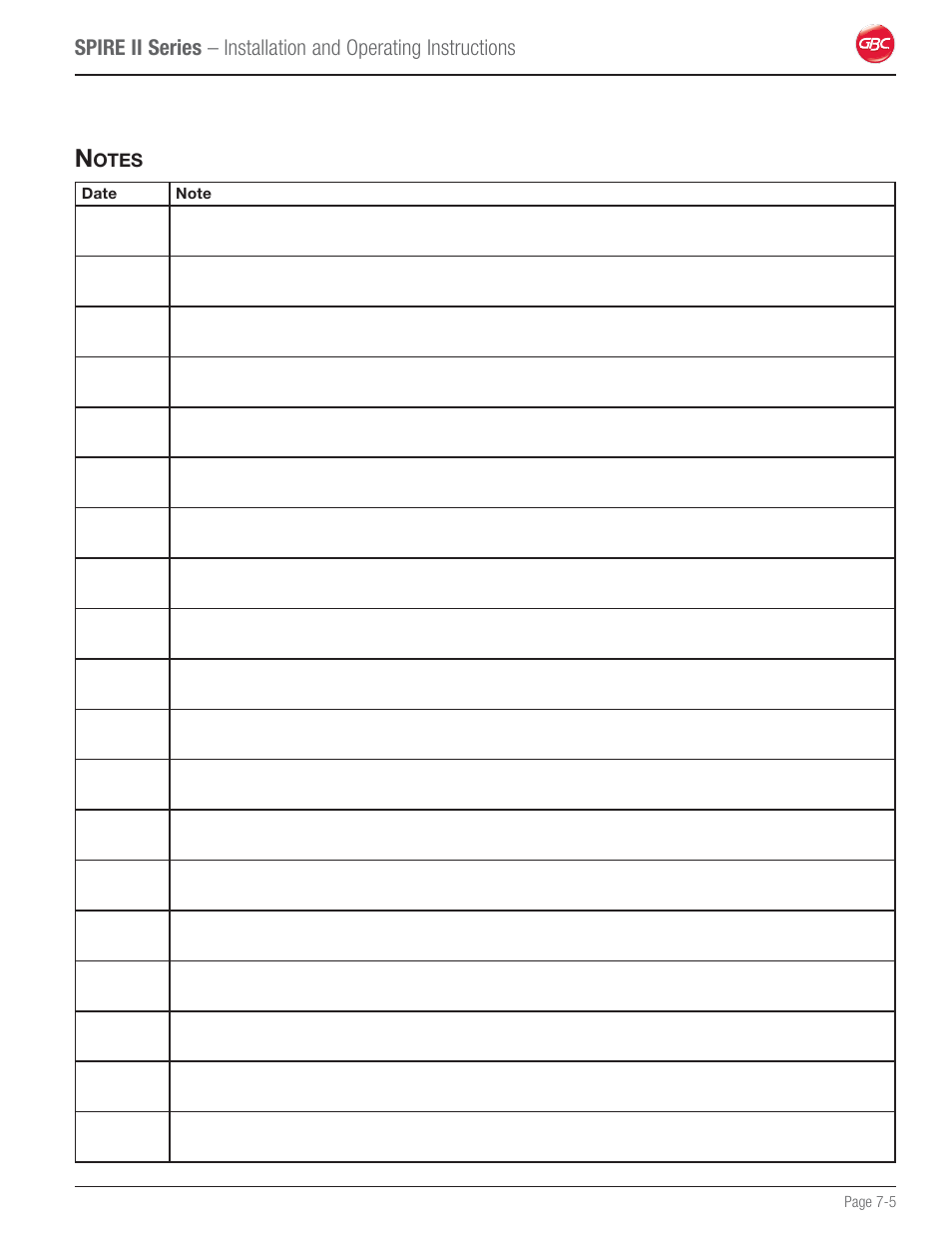 Notes | GBC 64C User Manual | Page 43 / 44