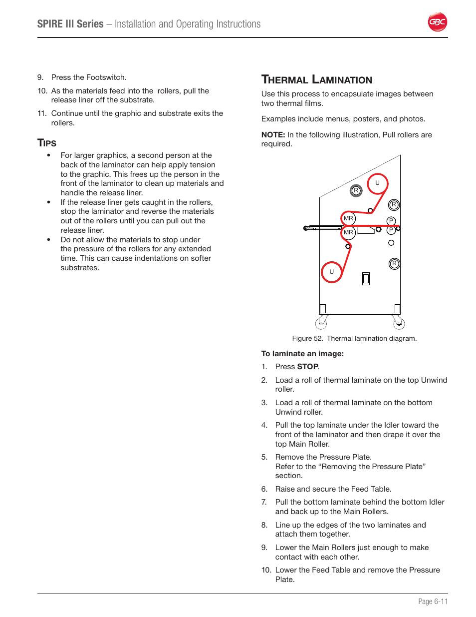 Tips, Thermal lamination | GBC 64Ct User Manual | Page 37 / 48
