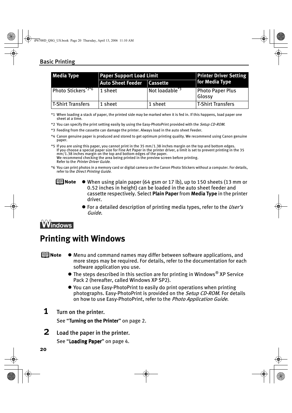 Printing with windows | Canon QT5-0385-V01 User Manual | Page 24 / 60