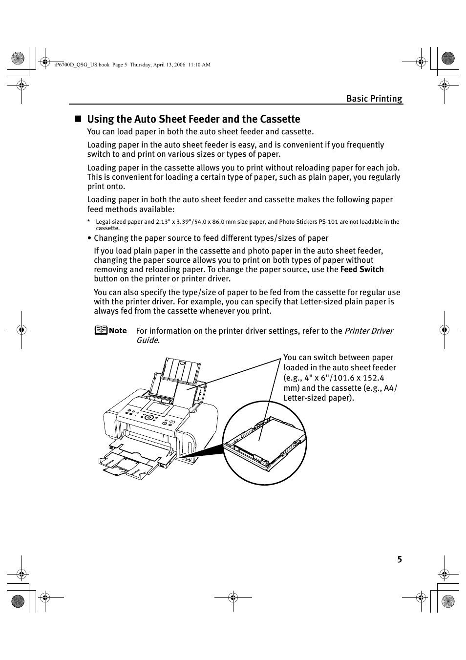Using the auto sheet feeder and the cassette | Canon QT5-0385-V01 User Manual | Page 9 / 60
